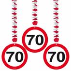 Hangdecoratie 70 Jaar Verkeersbord 75cm 3st, Hobby en Vrije tijd, Verzenden, Nieuw