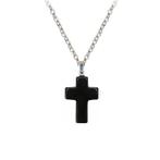 Fako Bijoux® - Ketting - Kruisje Mini - Obsidiaan -, Handtassen en Accessoires, Kettingen, Verzenden, Nieuw