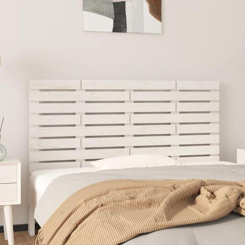 vidaXL Tête de lit murale Blanc 146x3x63 cm Bois massif, Maison & Meubles, Chambre à coucher | Lits, Neuf, Envoi