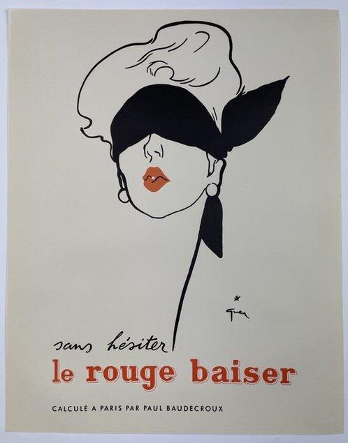 René Gruau - Le Rouge Baiser (1949 1st printing!) - Jaren, Antiek en Kunst, Kunst | Designobjecten