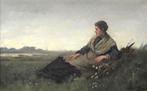 Johannes Weiland (1856-1909) - Vrouw rust uit, Antiek en Kunst