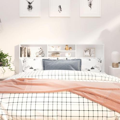 vidaXL Hoofdbordkast 180x19x103,5 cm wit, Huis en Inrichting, Slaapkamer | Bedden, Nieuw, Verzenden