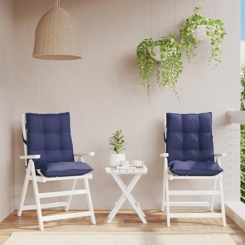 vidaXL Coussins de chaise à dossier bas lot de 2 bleu, Maison & Meubles, Accessoires pour la Maison | Coussins, Neuf, Envoi