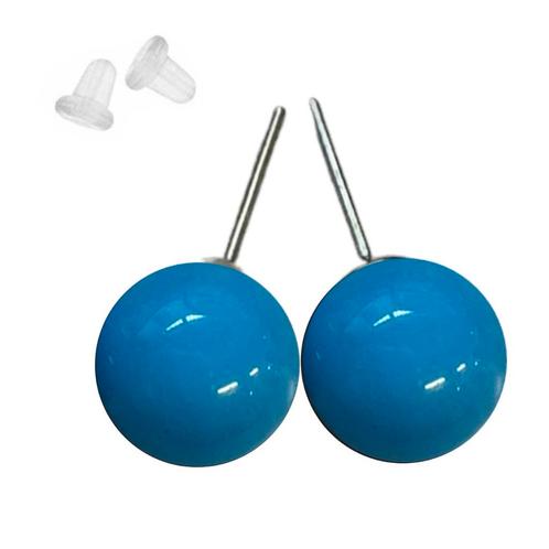 Fako Bijoux® - Oorbellen - Candy - Acryl - 10mm - Lichtblauw, Handtassen en Accessoires, Oorbellen, Verzenden