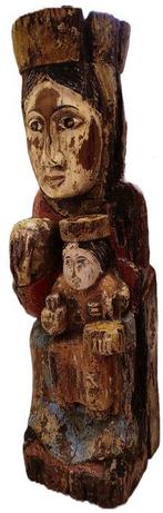 sculptuur, vierge a l enfant en majesté / sedes sapientiae -