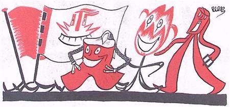 Rode figuren op pad (lijst optie, Lithos), Antiek en Kunst, Kunst | Litho's en Zeefdrukken, Verzenden