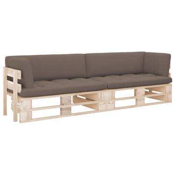 vidaXL Tweezitsbank pallet met kussens geïmpregneerd, Verzenden