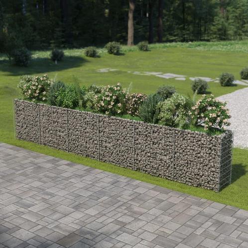 vidaXL Gabion plantenbak verhoogd 540x50x100 cm, Tuin en Terras, Bloempotten, Nieuw, Verzenden
