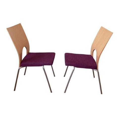 Kinnarps - Chaise (2) - Pile / 5000 CV - Acier, Tilleul, Antiek en Kunst, Antiek | Meubels | Stoelen en Sofa's