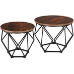 2 Benham salontafels - Industrieel hout donker, rustiek, Maison & Meubles, Tables | Tables de salon, Verzenden