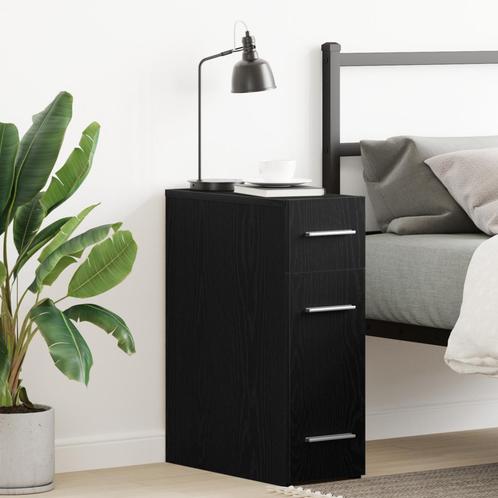 vidaXL Apothekerskast Zwart Eiken 20x45,5x60 cm Bewerkt Hout, Huis en Inrichting, Kasten | Overige, Nieuw, Verzenden