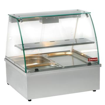 Warmhoudvitrine | Bain Marie | Panoramisch | 2x GN 1/1 |, Verzenden