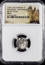 Duitsland, Straatsburg. 1 Pfennig 1050-1250 - NGC MS61, Postzegels en Munten