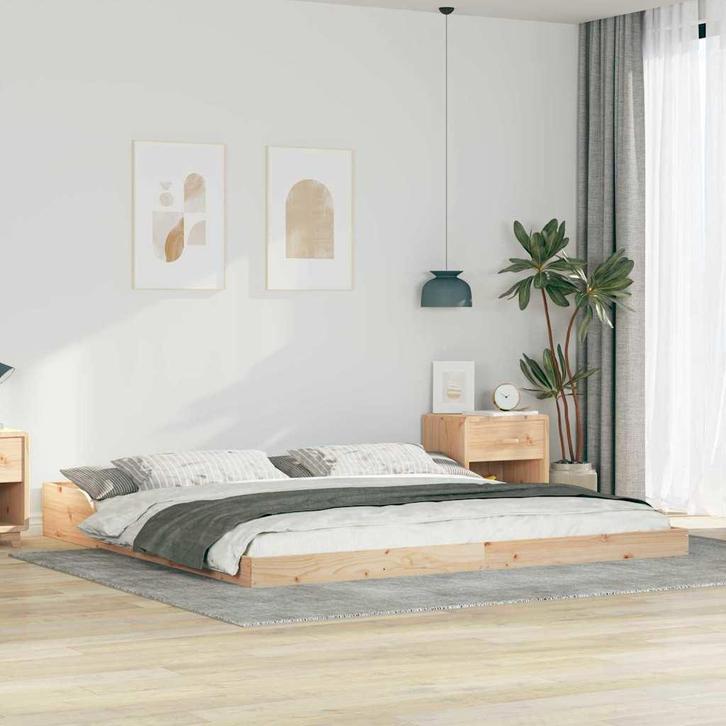 vidaXL Bedframe Bruin 180 x 210 cm Massief grenenhout, Huis en Inrichting, Slaapkamer | Bedden, Nieuw, Verzenden
