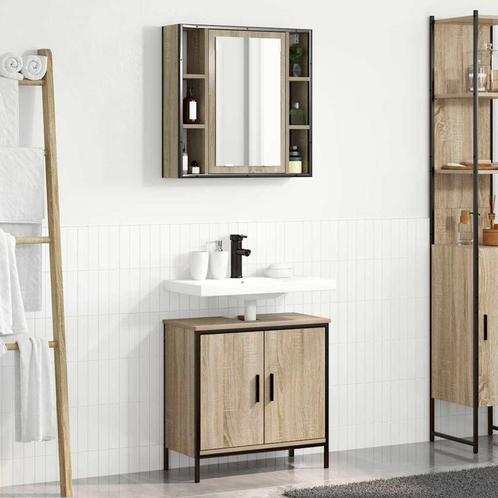 vidaXL Badkamermeubel Set 2 pcs Bruin 60 x 30 x 60 cm, Huis en Inrichting, Tafels | Kaptafels, Nieuw, Verzenden