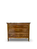 Ladekast - Walnoot, Hout, Messing, Marmer, Antiek en Kunst, Curiosa en Brocante