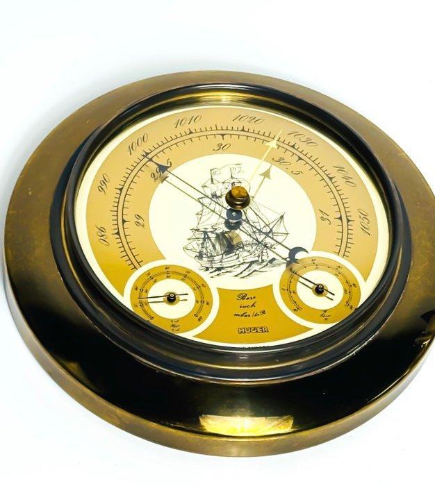 Huger Barometer-thermometer-hygrometer - Messing, Glas, Antiek en Kunst, Curiosa en Brocante