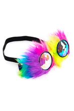 Goggles Steampunk Bril Regenboog Bont Montuur Caleidoscoop G, Ophalen of Verzenden