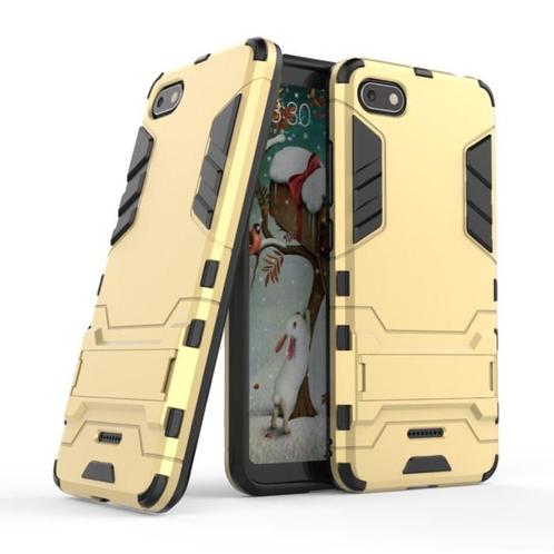 iPhone 8 - Robotic Armor Case Cover Cas TPU Hoesje Goud +, Télécoms, Téléphonie mobile | Housses, Coques & Façades | Apple iPhone