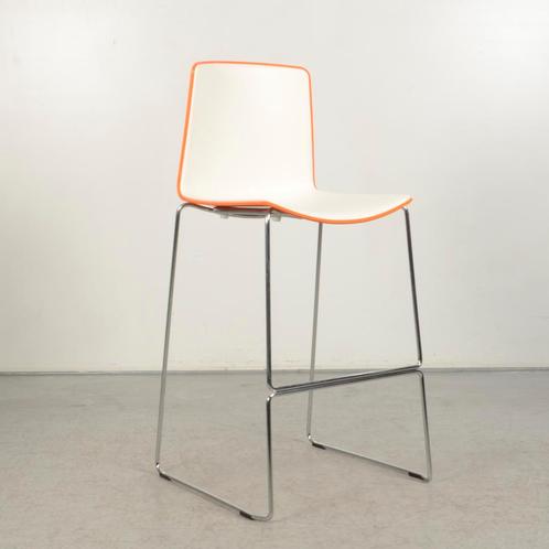 Design Barkruk Pedrali Tweet - Oranje - Wit, Huis en Inrichting, Stoelen, Gebruikt, Ophalen of Verzenden