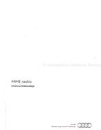 2012 AUDI MMI RADIO INSTRUCTIEBOEKJE NEDERANDS, Ophalen of Verzenden