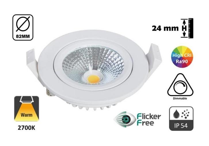 LED Spot Warm Wit | Dimbaar | 5 Watt | 24mm inbouw, Huis en Inrichting, Lampen | Spots, Led, Inbouw, Nieuw, Metaal of Aluminium
