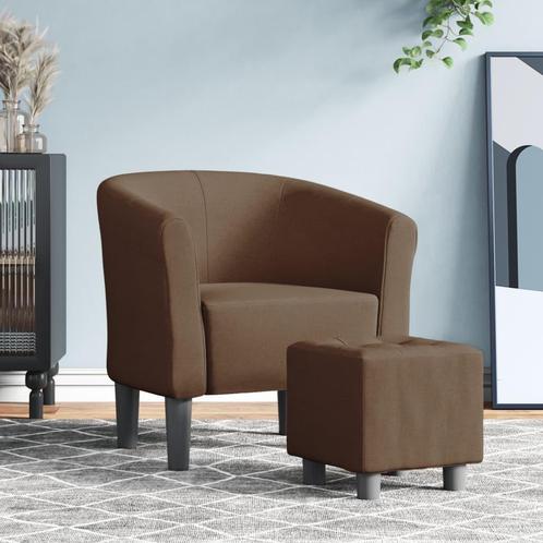 vidaXL Kuipstoel met voetenbankje stof bruin, Maison & Meubles, Fauteuils, Envoi