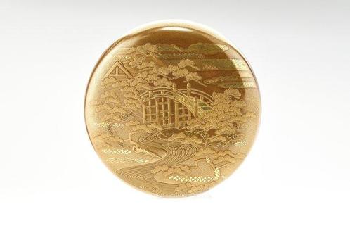 Shokyu  - Natsume - Boîte à thé plate Sumiyoshi Maki-e, Antiek en Kunst, Antiek | Overige Antiek
