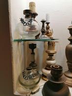 Lamp (13) - Messing, Onyx, Hout, peltro