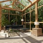 vidaXL 5-delige Loungeset met kussens poly rattan grijs, Verzenden, Nieuw, Loungeset