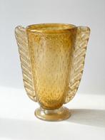 Vaas - Glas - Gouden vaas van 24 kt gemaakt in Murano., Antiek en Kunst