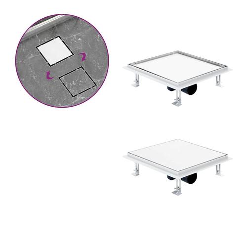 vidaXL Doucheafvoer met 2-in-1 deksels 28x28 cm roestvrij, Doe-het-zelf en Bouw, Sanitair, Nieuw, Verzenden
