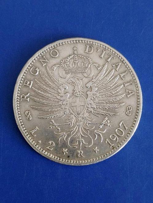 Italië. Vittorio Emanuele III. 2 Lire 1907 Aquila Sabauda, Postzegels en Munten, Munten | Europa | Niet-Euromunten