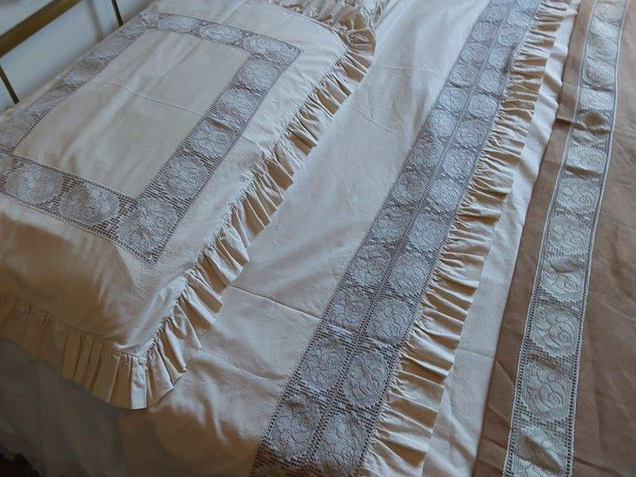 Compleet tweepersoons beddengoed set, inclusief, Antiek en Kunst, Antiek | Tapijten, Tafelkleden en Textiel