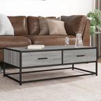 vidaXL Salontafel 100x50x35 cm bewerkt hout en metaal grijs, Huis en Inrichting, Tafels | Salontafels, Verzenden, Nieuw