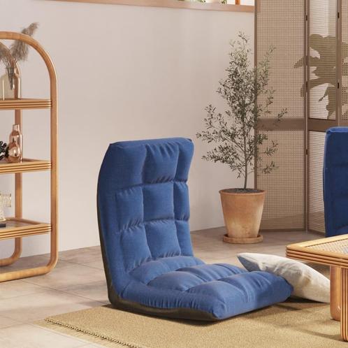 vidaXL Vloerstoel inklapbaar stof blauw, Huis en Inrichting, Stoelen, Nieuw, Verzenden