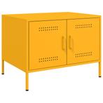 vidaXL Salontafel 68x50x50,5 cm staal mosterdgeel, Huis en Inrichting, Tafels | Salontafels, Verzenden, Nieuw