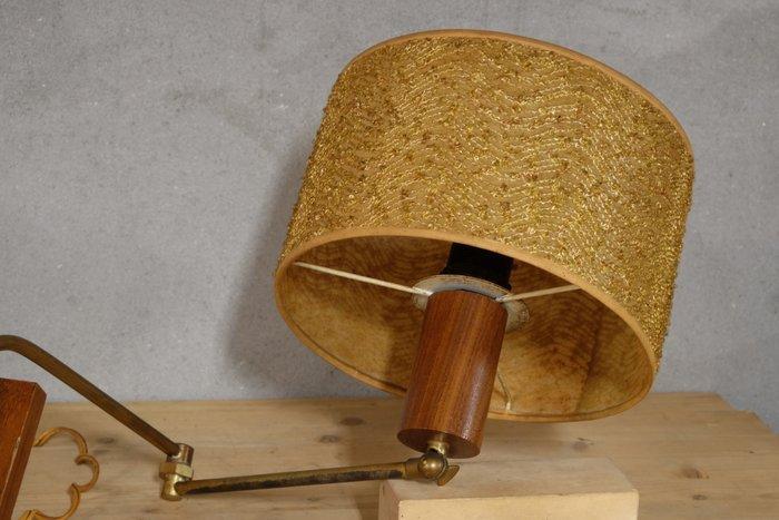 Swingarm wandlamp - Hout, Katoen, Metaal, Antiek en Kunst, Kunst | Designobjecten