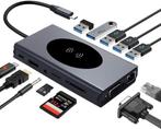 DrPhone MD6 - 13 in 1 - USB-C Hub Adapter - Uitbreiding, Computers en Software, Nieuw, Verzenden