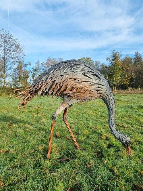 Figure - Levensechte struisvogel - Fer, Métal, Antiek en Kunst, Kunst | Designobjecten