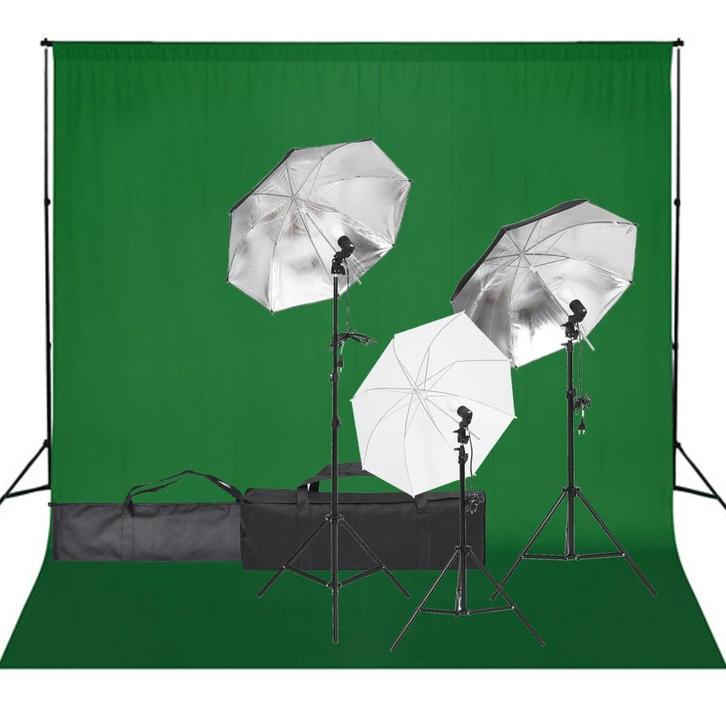 vidaXL Fotostudioset met verlichtingsset en achtergrond, Audio, Tv en Foto, Fotografie | Fotostudio en Toebehoren, Nieuw, Verzenden
