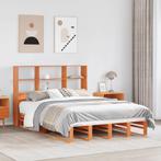 vidaXL Bed met boekenkast zonder matras hout wasbruin, Huis en Inrichting, Slaapkamer | Bedden, Verzenden, Nieuw