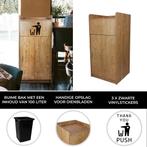 Afvalbak & Dienbladhouder - Licht eiken hout - 100 Liter, Maison & Meubles, Accessoires pour la Maison | Poubelles, Verzenden