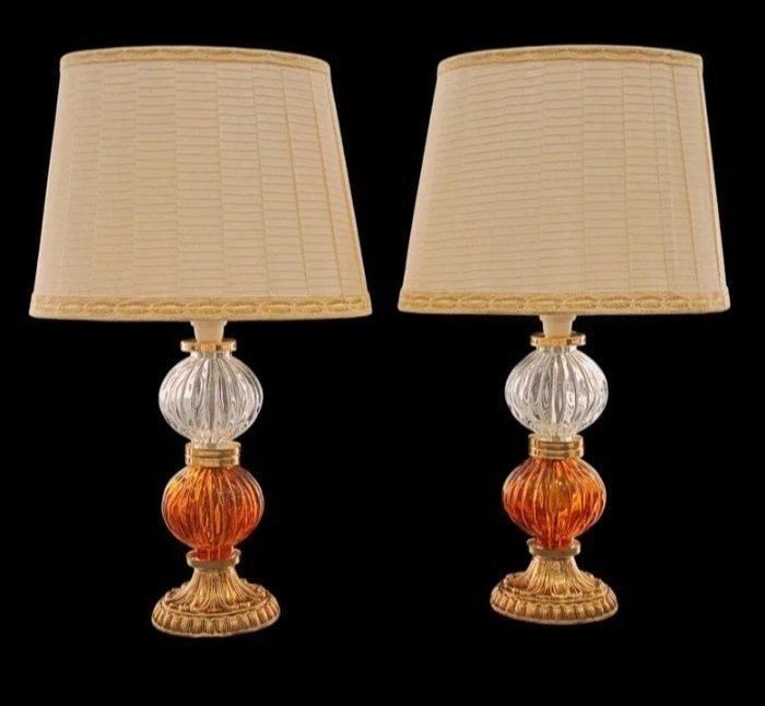 Murano glass table lamps - Tafellamp (2) - Glas - Murano, Antiquités & Art, Curiosités & Brocante