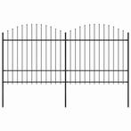 vidaXL Tuinhek met speerpunt staal 359x175 cm zwart, Tuin en Terras, Tuinhekken en Hekwerk, Verzenden, Nieuw
