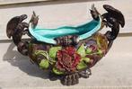 Grande jardinière en barbotine majolique céramique, Antiek en Kunst