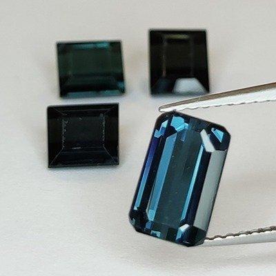 4 pcs Bleu Tourmaline, Indicolite - 4.90 ct, Bijoux, Sacs & Beauté, Pierres précieuses