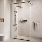 Douchewand Georgia 120 x 200 cm Zwart – Inloopdouche 8 mm, Doe-het-zelf en Bouw, Verzenden, Nieuw