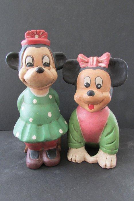 Disney - Beeldje - Mini Mouse - een staand en een knielend, Antiek en Kunst, Antiek | Glaswerk en Kristal