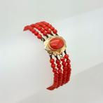 Armband - 14 karaat Geel goud Bloedkoraal, Nieuw